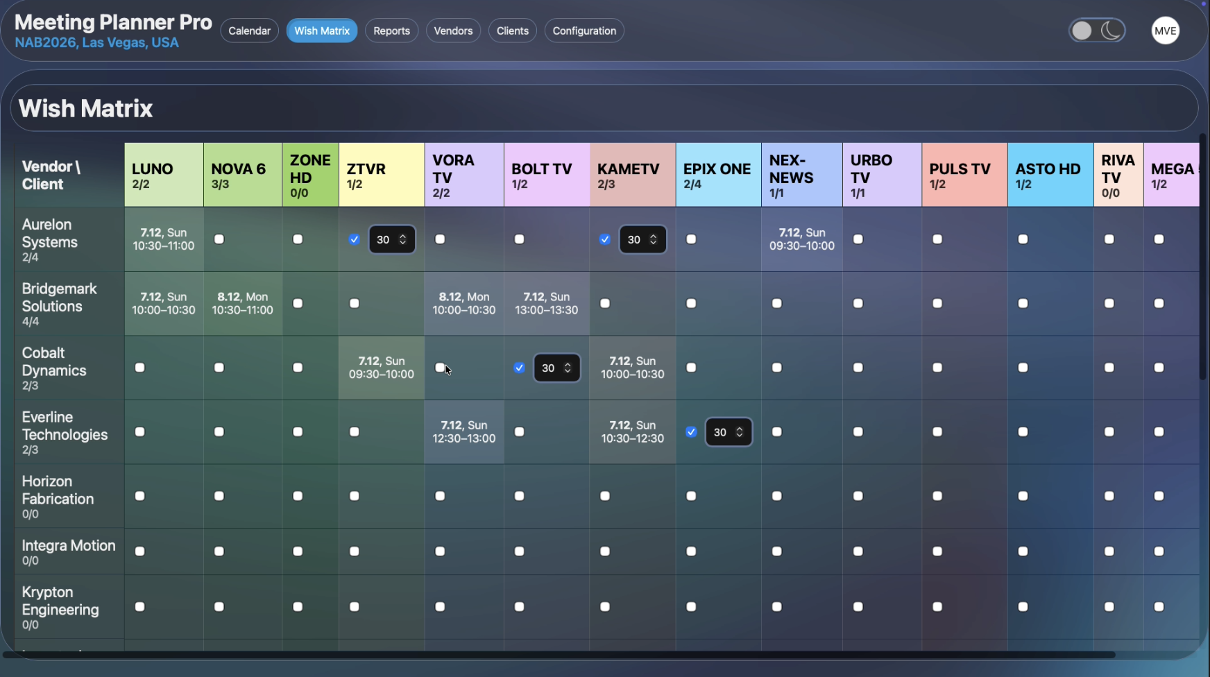 Wish Matrix GUI